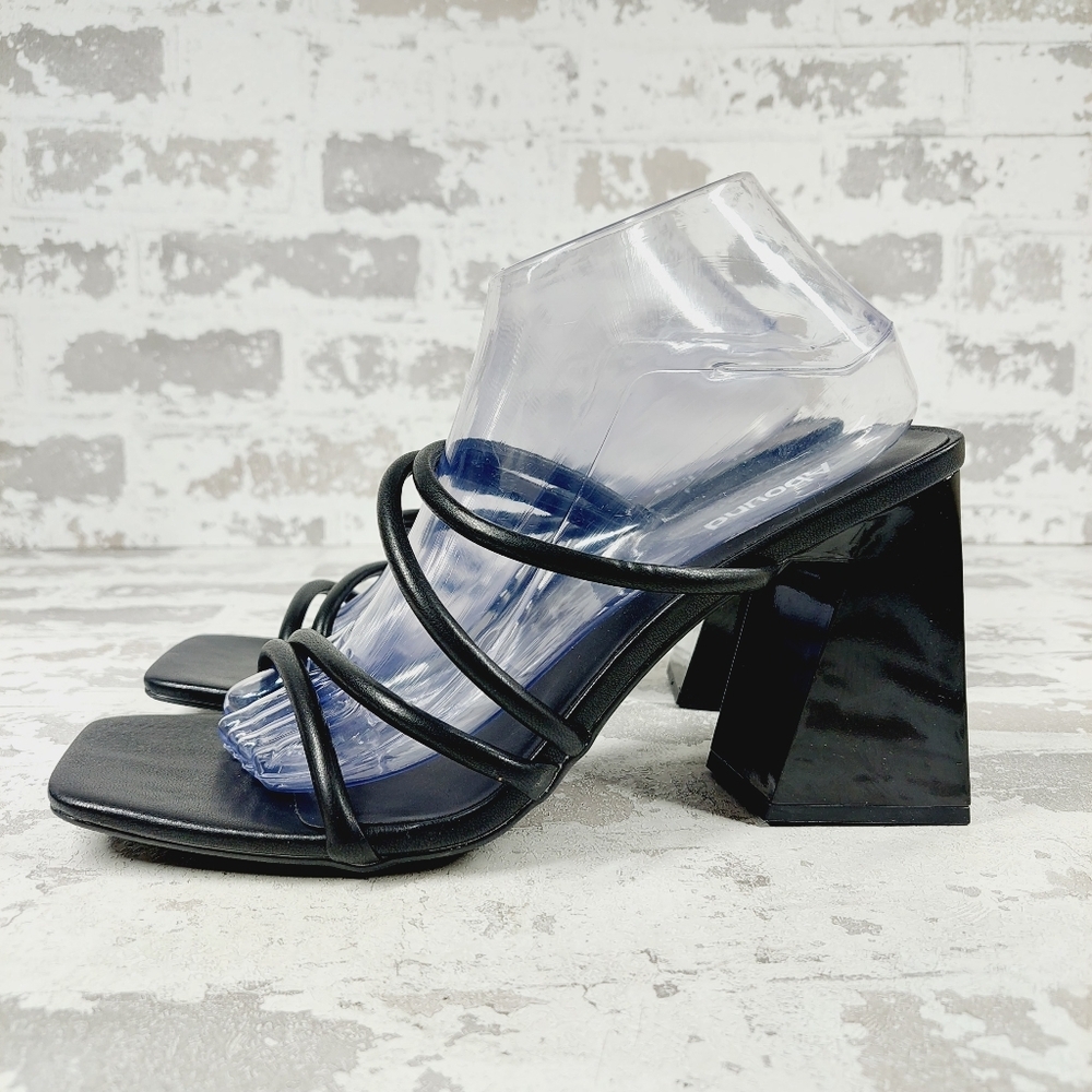 New Abound Austry Black Tubular Strappy Heeled Sandal W113